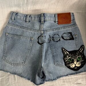 Gucci Blue Denim with Brown Leather Patch